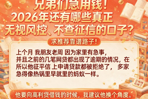 兄弟们急用钱！2026年还有哪些真正无视风控、不查征信的口子？求推荐靠谱路子！