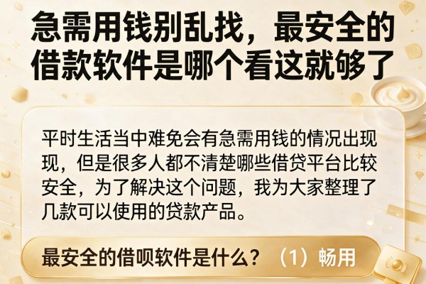 急需用钱别乱找，最安全的借款软件是哪个看这就够了