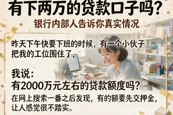 有下两万的贷款口子吗？银行内部人告诉你真实情况