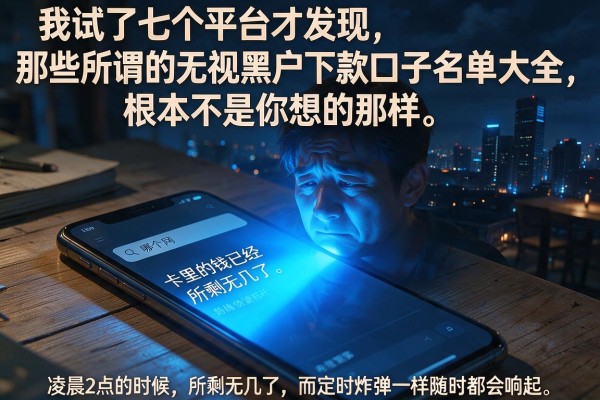 我试了七个平台才发现，那些所谓的无视黑户下款口子名单大全，根本不是你想的那样