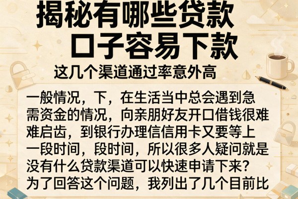 揭秘有哪些贷款口子容易下款，这几个渠道通过率意外高