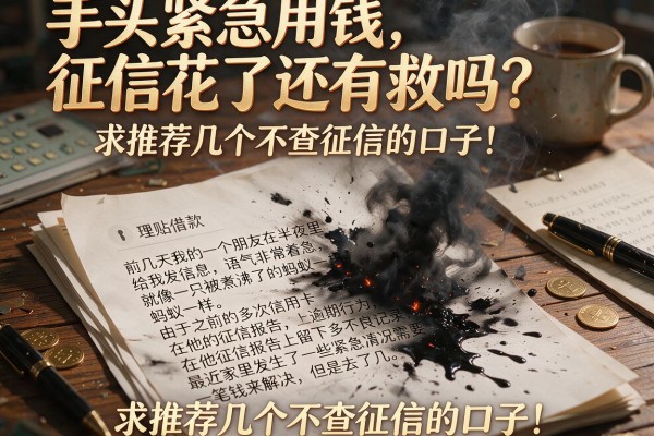 手头紧急用钱，征信花了还有救吗？求推荐几个不查征信的口子！