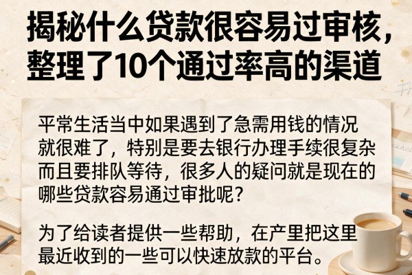 揭秘什么贷款很容易过审核，整理了10个通过率高的渠道
