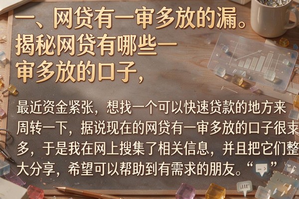 揭秘网贷有哪些一审多放的口子，审核宽松易通过