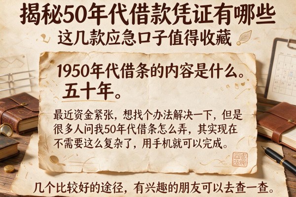揭秘50年代借款凭证有哪些，这几款应急口子值得收藏