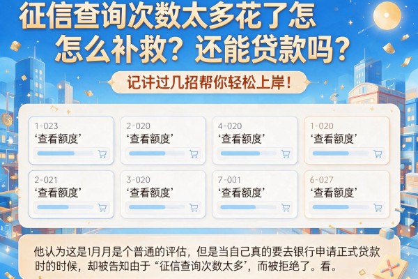 征信查询次数太多花了怎么补救？还能贷款吗？记住这几招帮你轻松上岸！