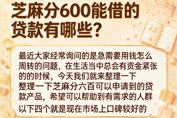 芝麻分600能借的贷款有哪些？整理了几个靠谱的给大家参考