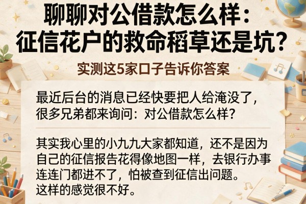 聊聊对公借款怎么样：征信花户的救命稻草还是坑？实测这5家口子告诉你答案