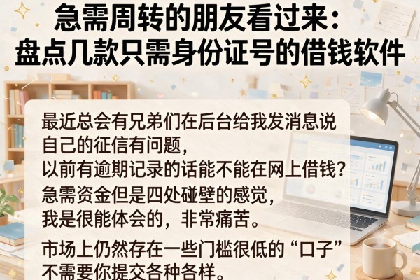 急需周转的朋友看过来：盘点几款只需身份证号的借钱软件