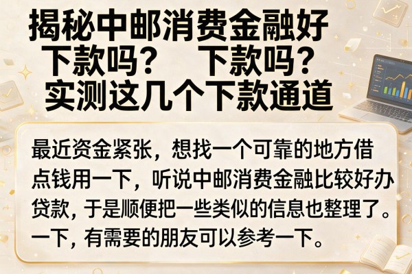 揭秘中邮消费金融好下款吗？实测这几个下款通道