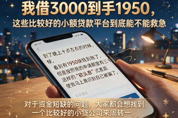我借3000到手1950，这些比较好的小额贷款平台到底能不能救急