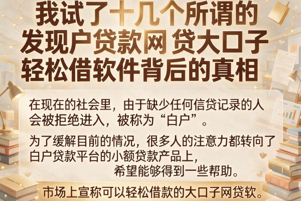 我试了十几个所谓的白户贷款平台，发现那些网贷大口子轻松借软件背后的真相