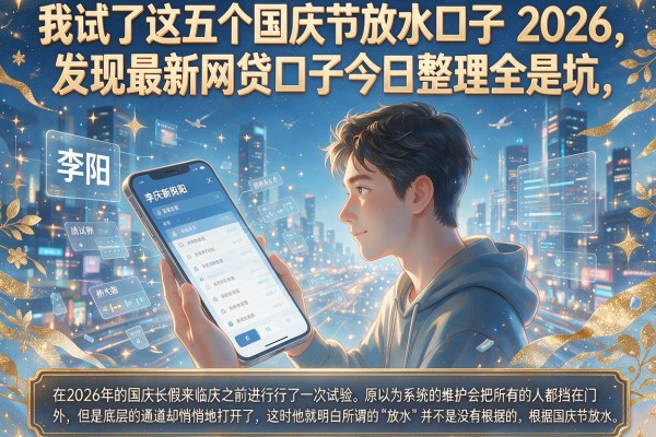 我试了这五个国庆节放水口子2026,发现最新网贷口子今日整理全是坑