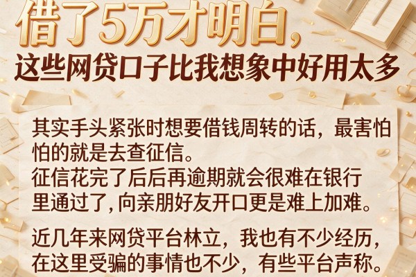 借了5万才明白，这些网贷口子比我想象中好用太多
