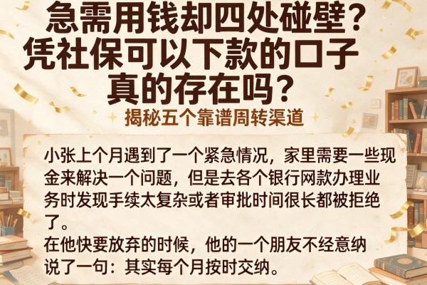 急需用钱却四处碰壁？凭社保可以下款的口子真的存在吗？揭秘五个靠谱周转渠道
