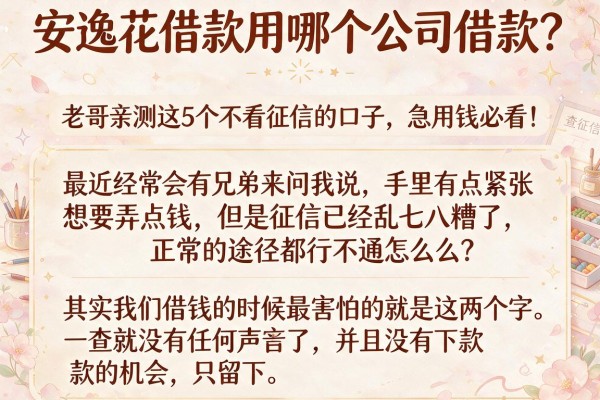 安逸花借款用哪个公司借款？老哥亲测这5个不看征信的口子，急用钱必看！