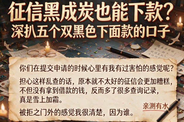 征信黑成炭也能下款？深扒五个双黑色下面款的口子，亲测有水