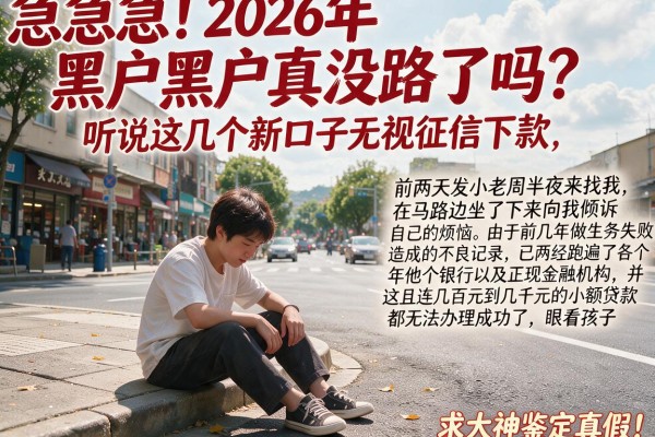 急急急！2026年黑户真没路了吗？听说这几个新口子无视征信下款，求大神鉴定真假！