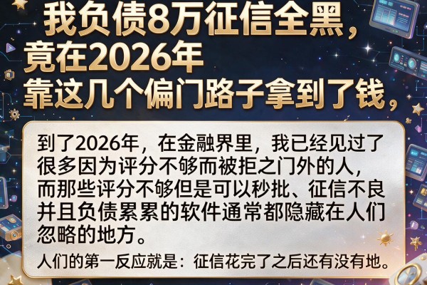 我负债8万征信全黑，竟在2026年靠这几个偏门路子拿到了钱