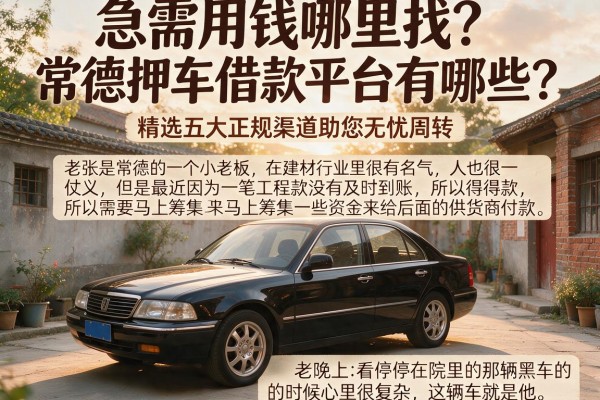 急需用钱哪里找？常德押车借款平台有哪些？精选五大正规渠道助您无忧周转