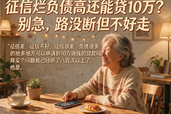 征信烂负债高还能贷10万？别急，路没断但不好走
