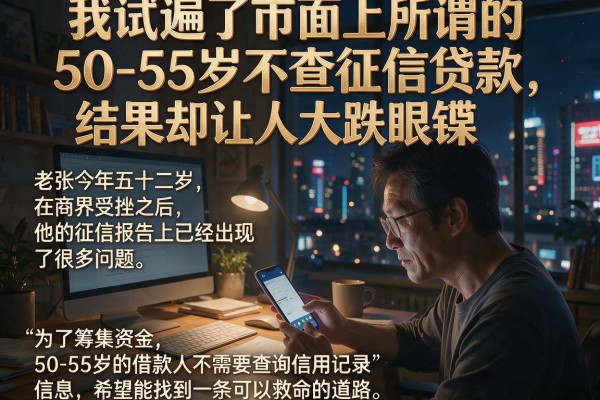 我试遍了市面上所谓的50-55岁不查征信贷款，结果却让人大跌眼镜