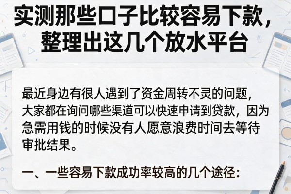 实测那些口子比较容易下款，整理出这几个放水平台