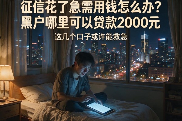 征信花了急需用钱怎么办？黑户哪里可以贷款2000元，这几个口子或许能救急