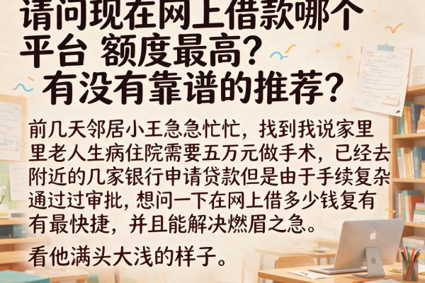 请问现在网上借款哪个平台额度最高?有没有靠谱的推荐?