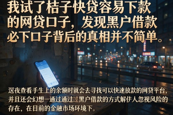 我试了桔子快贷容易下款的网贷口子，发现黑户借款必下口子背后的真相并不简单