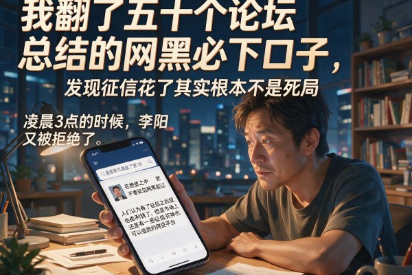 我翻了五十个论坛总结的网黑必下口子，发现征信花了其实根本不是死局