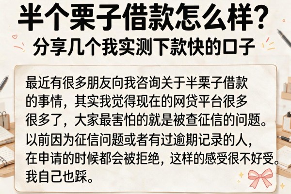 半个栗子借款怎么样？分享几个我实测下款快的口子