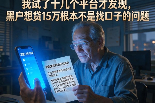 我试了十几个平台才发现，黑户想贷15万根本不是找口子的问题
