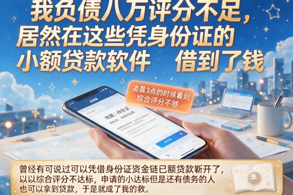 我负债八万评分不足，居然在这些凭身份证的小额贷款软件借到了钱