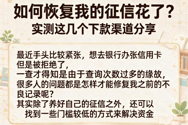 如何恢复我的征信花了？实测这几个下款渠道分享