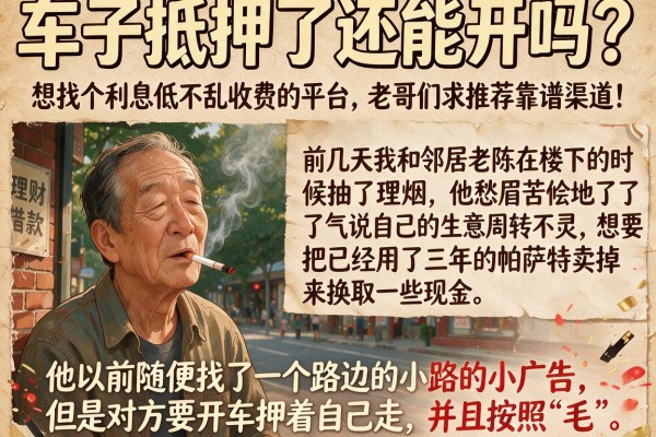 车子抵押了还能开吗？想找个利息低不乱收费的平台，老哥们求推荐靠谱渠道！