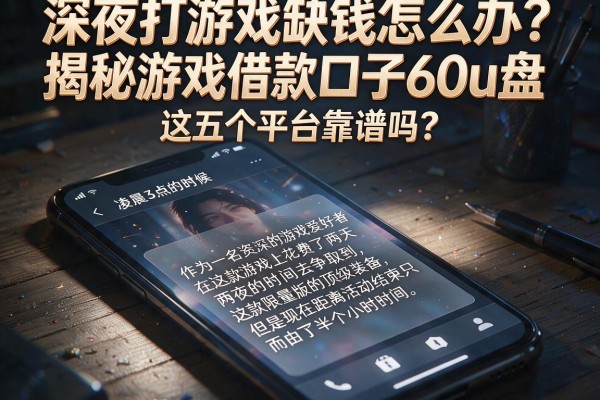 深夜打游戏缺钱怎么办？揭秘游戏借款口子60u盘，这五个平台靠谱吗？