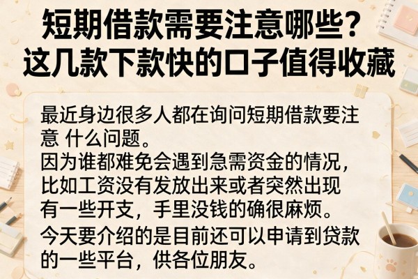 短期借款需要注意哪些？这几款下款快的口子值得收藏