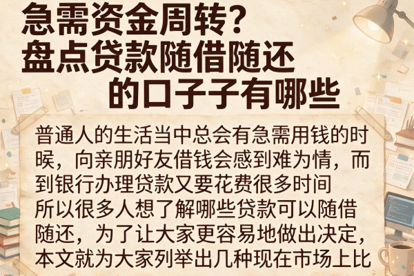 急需资金周转?盘点贷款随借随还的口子有哪些