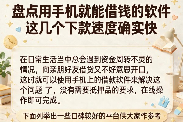盘点用手机就能借钱的软件，这几个下款速度确实快