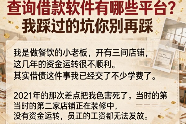 查询借款软件有哪些平台？我踩过的坑你别再踩