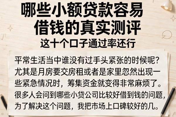 哪些小额贷款容易借钱的真实测评，这十个口子通过率还行