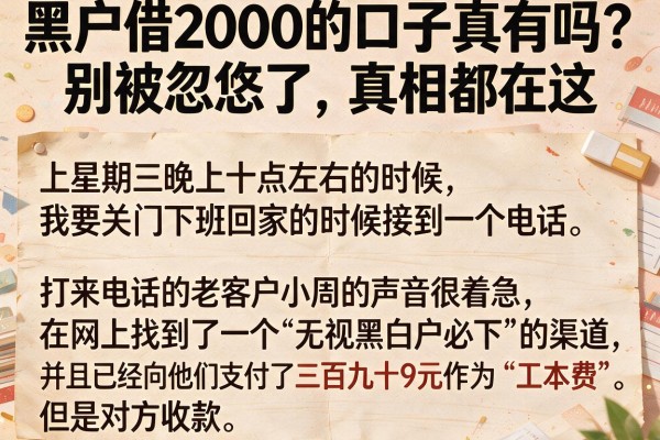 黑户借2000的口子真有吗？别被忽悠了，真相都在这
