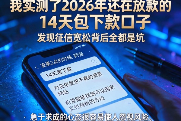 我实测了2026年还在放款的14天包下款口子，发现征信宽松背后全是坑