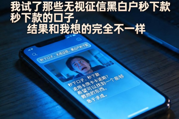 我试了那些无视征信黑白户秒下款的口子，结果和我想的完全不一样