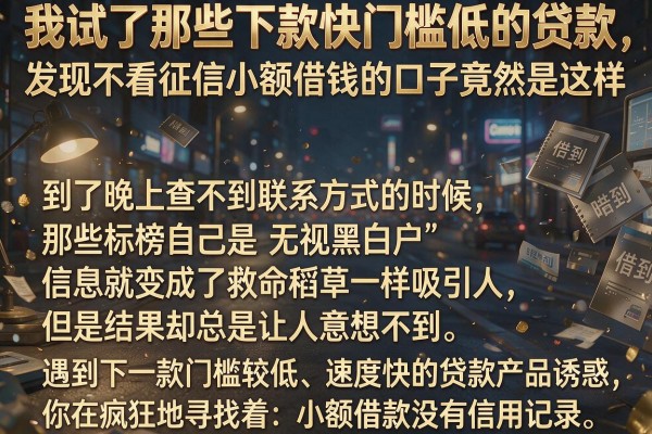 我试了那些下款快门槛低的贷款，发现不看征信小额借钱的口子竟然是这样