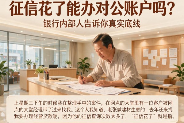 征信花了能办对公账户吗？银行内部人告诉你真实底线
