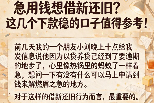 急用钱想借新还旧？这几个下款稳的口子值得参考！