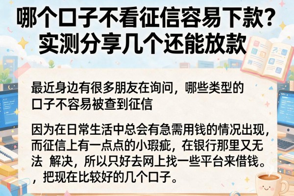 哪个口子不看征信容易下款？实测分享几个还能放款的