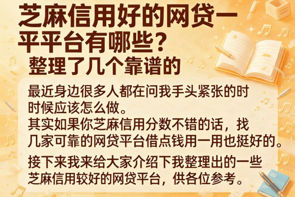 芝麻信用好的网贷平台有哪些？整理了几个靠谱的